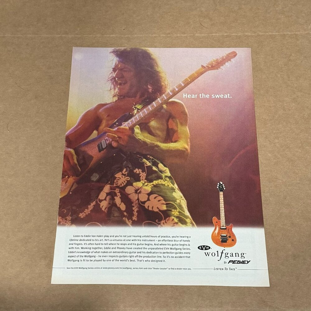 Eddie Van Halen - Peavey Guitars - Wolfgang - 2002 Print Advertisement